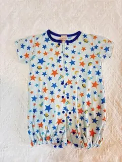petit main 星柄ロンパース　水色