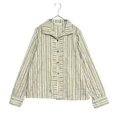 liblre ストライプシャツ　白　ベージュ　M