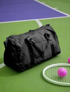 【新品】 ブラック ボストンバッグ 防水 シューズ収納付 ヨガ ジム ゴルフ