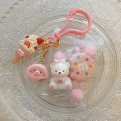 【選べるチャーム】キャンディバックキーホルダー　くま