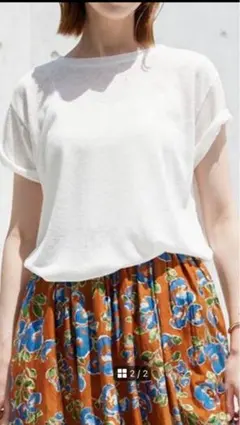 美品！スローブイエナ　スラブ天竺５部袖　半袖 Tシャツのサムネイル