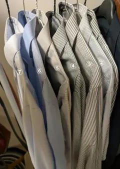 長袖ワイシャツ まとめ売り7枚 L（4186）×2、LL（4386）×5