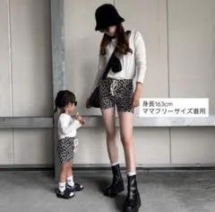 anonbaby original ブラックレオパードショートパンツ ママサイズ