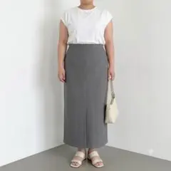 【最終価格】ロングスカート グレー タイトスカート シンプル カジュアル
