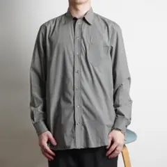 EMPORIO ARMANI 総柄長袖シャツ カーキブラウン/FZ156