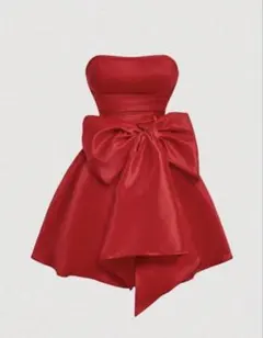 レッド ベアトップ ミニドレス リボンのサムネイル