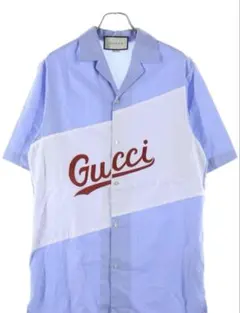 GUCCI ミケーレ期 キングスネークブロードシャツ 39 ライトブルー GUCCI ミケーレ期 キングスネークブロードシャツ 39 ライトブルー