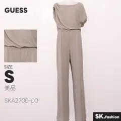 美品 GUESS オールインワン マキシ丈　フレンチスリーブ　アシンメトリーのサムネイル