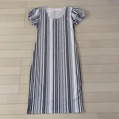 パフスリーブ　ロングワンピース
