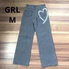 GRL ハートポイント　デニムパンツ　Mサイズ　[gn177]