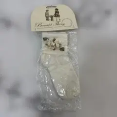 Lovely Lace ホワイト　キッズ靴下　バラ　リボン　レース　白
