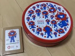 大阪・関西万博 EXPO 2025 クッキー缶 ミャクミャク　付箋付き