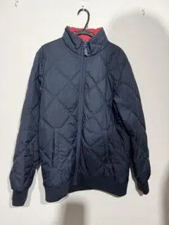 XLARGEネイビー レッド キルティング ダウンジャケット