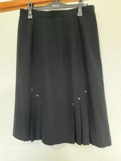 ブラック プリーツスカート ひざ丈　XXLサイズ