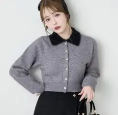 NICE CLAUP ナイスクラップ 襟配色ポロニット