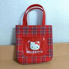 ハローキティ チェック柄　手提げ ミニバッグ　レア　2001年　当時物