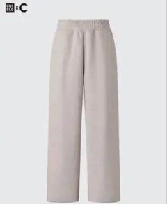 UNIQLO スウェットワイドパンツ　L ベージュ