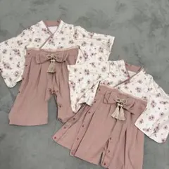 80 90 袴ロンパース セット 姉妹おそろい