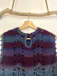 ハンドメイド　ニットノースリーブベスト