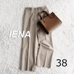 IENA　イエナ　ダブルクロスストレッチセミフレアパンツ　ベージュ　38のサムネイル