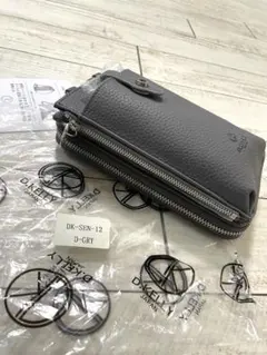 D.KELLYスマホ 財布 2way ショルダーバッグ グレー