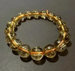 最高品質 高透明 ゴールドルチル ブレスレット 9-9.3mm 内径17cm