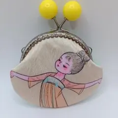 バレリーナ柄 がま口ポーチ 8.5cm口金／ハンドメイド／小銭入れ・小物入れ