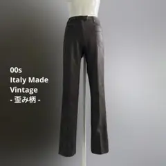 イタリア製 00s 90s スラックス パンツ アート柄 総柄 ユーロ G915
