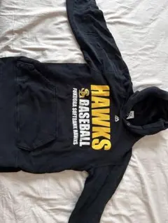 ソフトバンクホークス フード付きスウェット L 黒