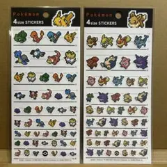 ポケモン　4サイズステッカー　ドット　イーブイ　ピカチュウ　２枚セット