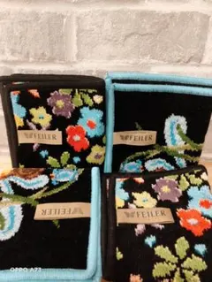 ☆FEILER 花柄タオルハンカチ ☆4枚セット新品未使用品