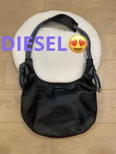 美品！#DIESELブラックレザーショルダーバッグ