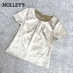 NOLLEY'S ノーリーズ【S】サテンブラウス 光沢感 ベージュ 日本製のサムネイル