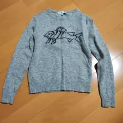 JWANDERSON　ユニクロコラボ 魚刺繍　グレーセーター XS　約140cm
