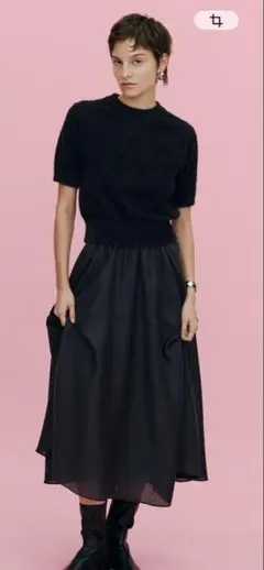 ★Mila Owen 【セットアイテム】ラメパフスリーブニットフレアスカート