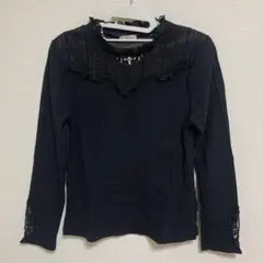 【axes femme】袖モチーフレースプルオーバー┊︎ブラック┊︎M