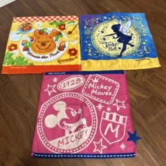 未使用‼️ ディズニー、ハンドタオル、3枚セットティンカーベル、プーさん、ミッキー