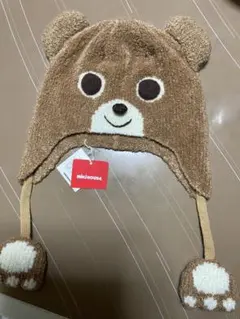 ミキハウス クマの顔 ベビー帽子