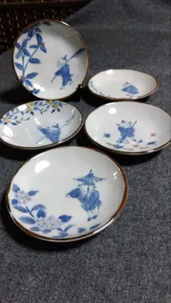 たち吉「花数寄　わらべ」シリーズの小皿５枚セット②