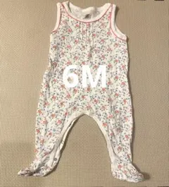 プチバトー ロンパース 袖なし 花柄 67㎝ 6M