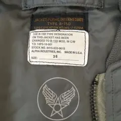 ALPHA INDUSTRIES B-15D フライトジャケット 36