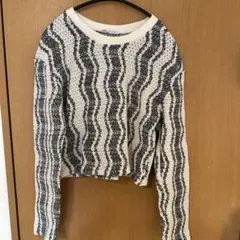 ZARA クロップドニット S ホワイト・ブラック