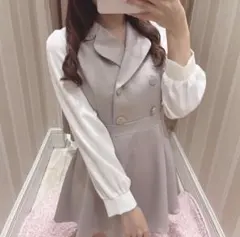 【新品・未使用】evelyn トレンチロンパース ピンク