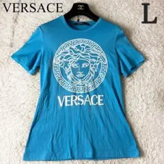 ヴェルサーチ Tシャツ メデューサ デカロゴ ブルー 青 大きいサイズ Lのサムネイル