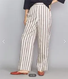 ★新品タグ付★定価14300円!! サテン ストライプ ストレートパンツ