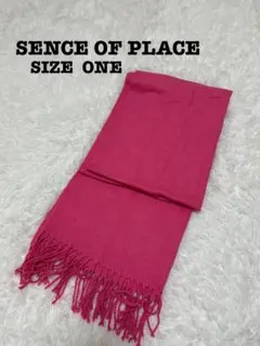センスオブプレイス 大判 ストール ピンク ショール 防寒 マフラー[639]