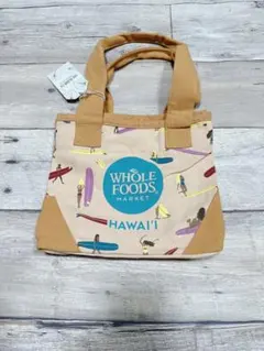 ハワイ限定　ホールフーズ　新柄　ミニトートバッグ エコバッグサーファー