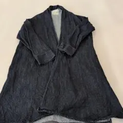 ダークデニム ロングコート Fサイズ