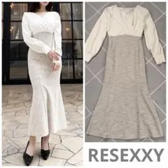 RESEXXY❤️ドッキングハイウエストツイードワンピース