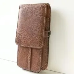 スマホケース スマホポーチ 携帯 ベルトポーチ フェイクレザー メンズ ブラウン